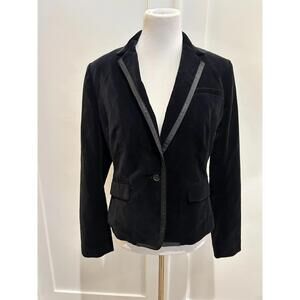 Banana Republic Black Velvet Blazer Jacket Tuxedo Style Women Size 10